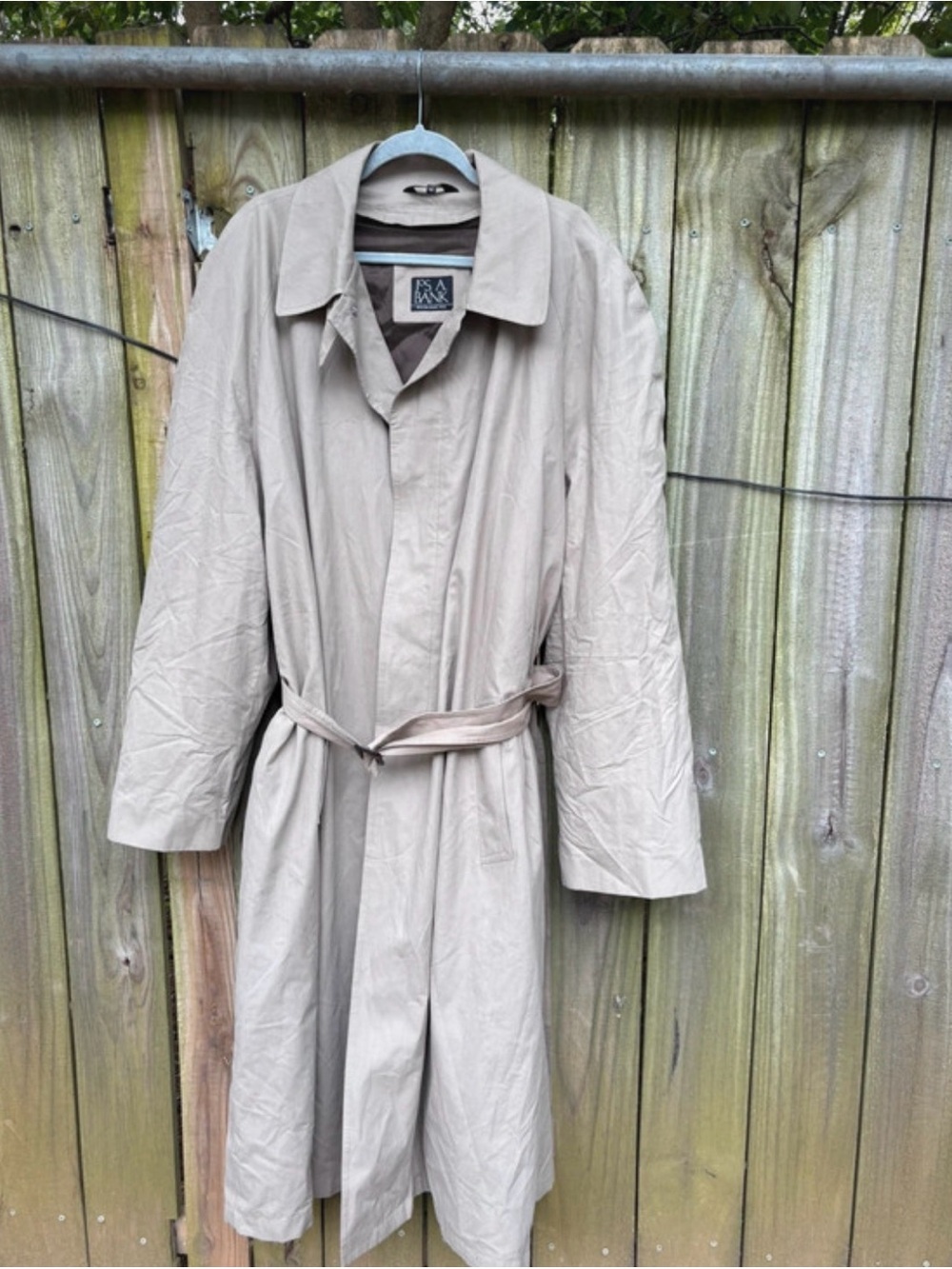 Classic Men's Beige Trench Coat with Belt